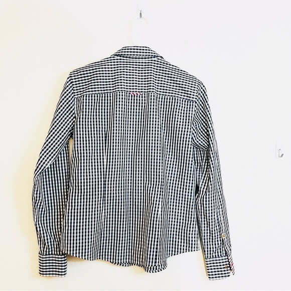 Brooks Brothers Plaid Button Down Shirt Size 4 Black/White - Picture 2 of 9